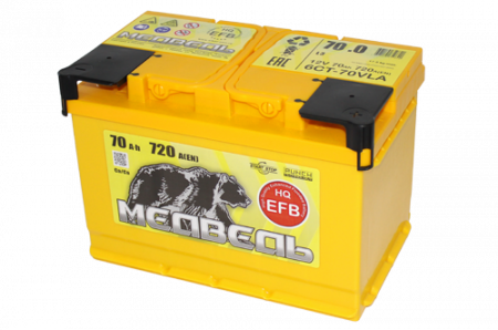 Аккумулятор 6СТ-70 «Медведь EFB» о/п
