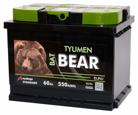 Аккумулятор 6СТ-60 «BatBear» п/п