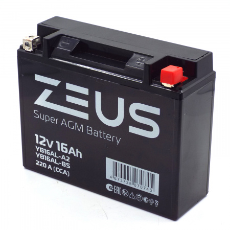 Аккумулятор 6МТС-16 Zeus Super AGM (YB16AL-A2)