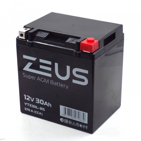 Аккумулятор 6МТС-30 Zeus Super AGM (YTX30L-BS)