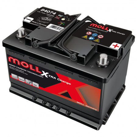 Аккумулятор 6СТ-74 «MOLL X-tra charge» о/п низ.