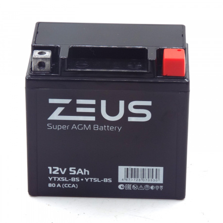 Аккумулятор 6МТС-5 Zeus Super AGM (YTX5L-BS)