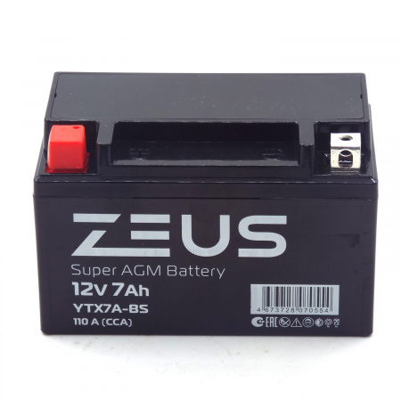 Аккумулятор 6МТС-7 Zeus Super AGM (YTX7A-BS)