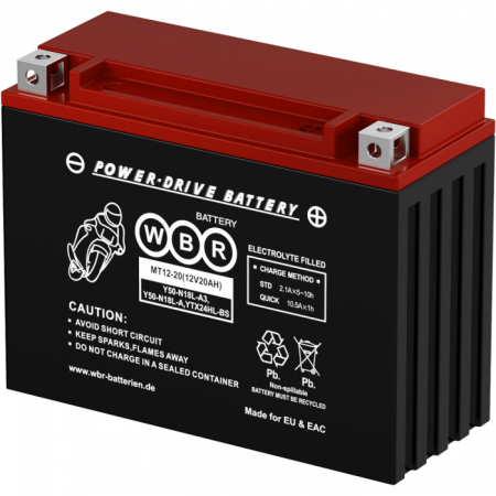 Аккумулятор 6МТС-20 WBR МТ12-20 (Y50-N18L-A, Y50-N18L-A3, YTX24HL-BS)