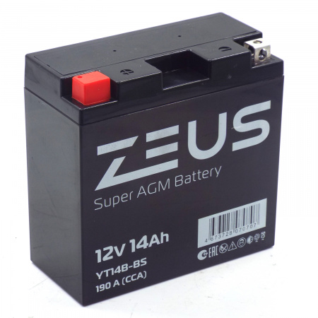 Аккумулятор 6МТС-14 Zeus Super AGM (YT14B-BS)