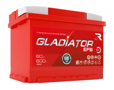 Аккумулятор 6СТ-60 «Gladiator EFB» о/п