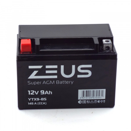 Аккумулятор 6МТС-9 Zeus Super AGM (YTX9-BS)