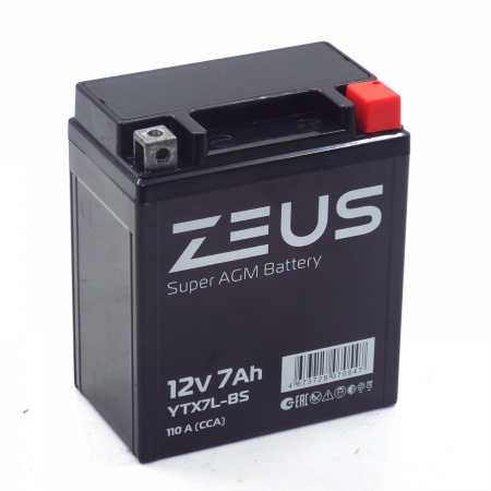 Аккумулятор 6МТС-7 Zeus Super AGM (YTX7L-BS)