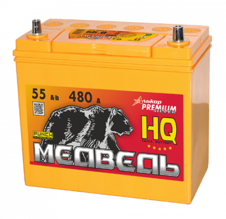 Аккумулятор 6СТ-55 «Медведь Silver Asia (65B24L)» о/п