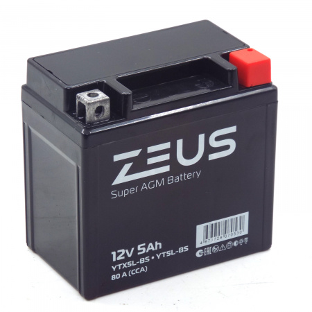 Аккумулятор 6МТС-5 Zeus Super AGM (YTX5L-BS)