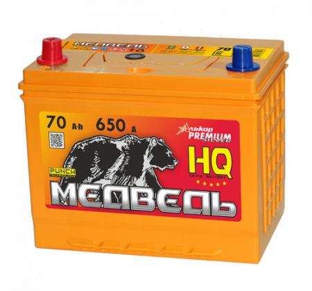 Аккумулятор 6СТ-70 «Медведь Silver Asia (85D26R)» п/п