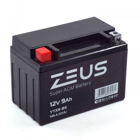 Аккумулятор 6МТС-9 Zeus Super AGM (YTX9-BS)