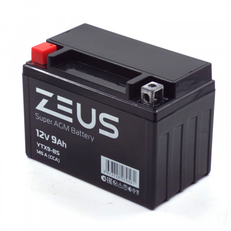 Аккумулятор 6МТС-9 Zeus Super AGM (YTX9-BS)